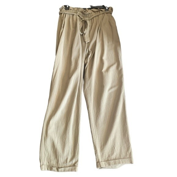 Favlux Paperbag Green Pocket Tie Ruffle Pants Size L - Picture 1 of 6